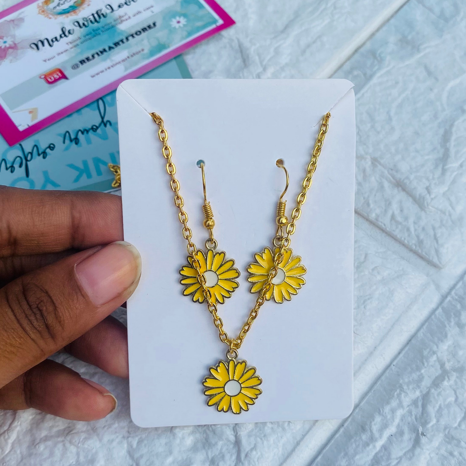 Yellow Daisy Jewellery Set ✨